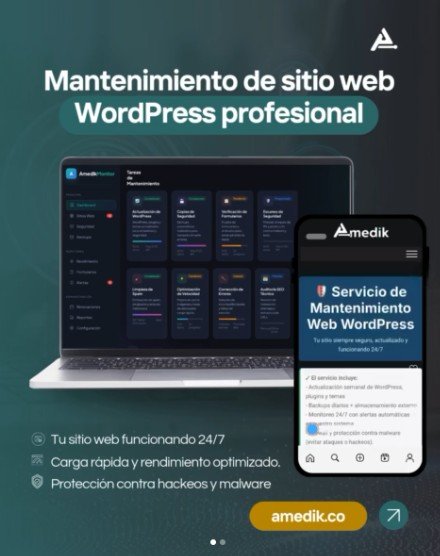 Mantenimiento a sitio web en Colombia - Agencia de marketing Amedik