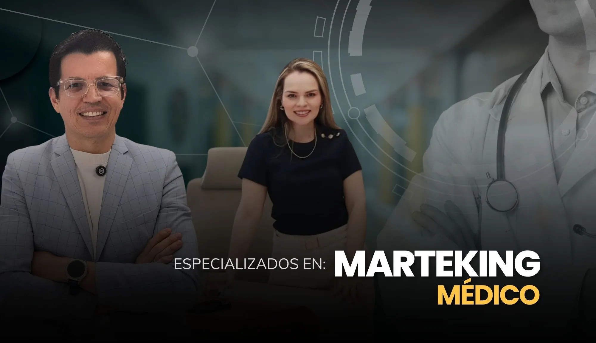 Tania Rincón y Alexander Delgado, fundadores de Amedik — consultora de marketing médico especializada en Colombia y Latinoamérica