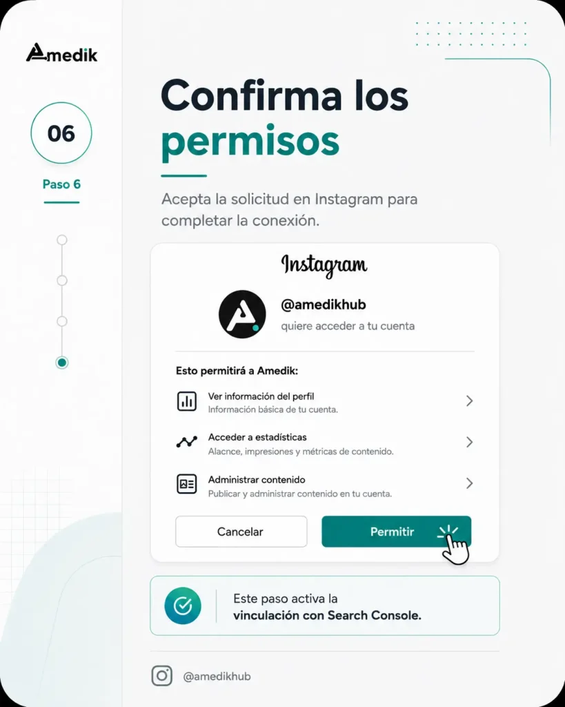 Actualización de GSC - Mide redes sociales paso 6 - Amedik - Medellín,Colombia